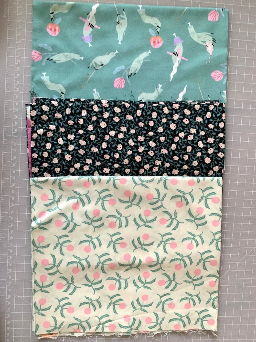 Bundle of Fabric - Mint & Pink